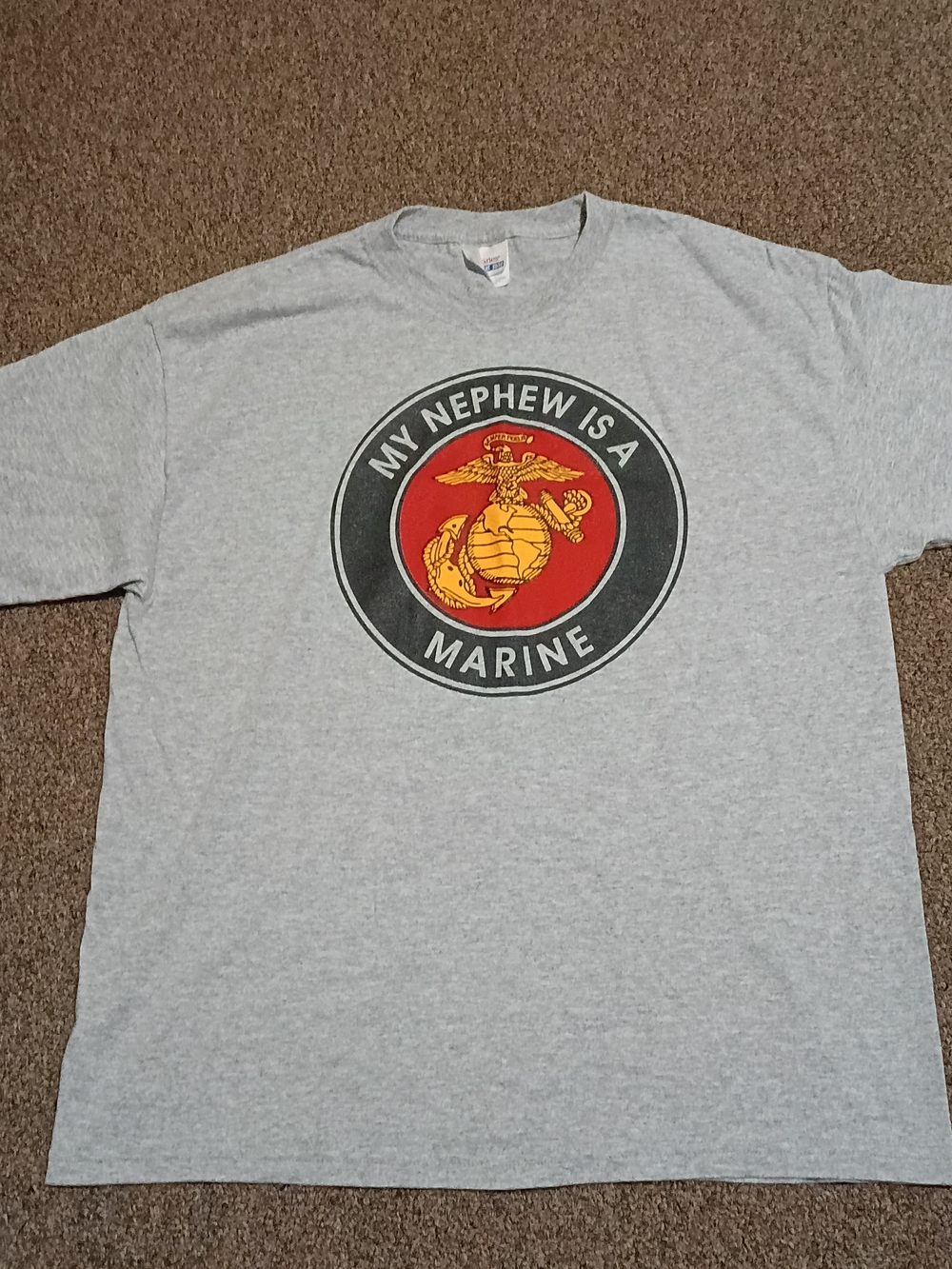 Hanes Gray Short-Sleeve 'My Nephew Is A Marine' Graphic Tee